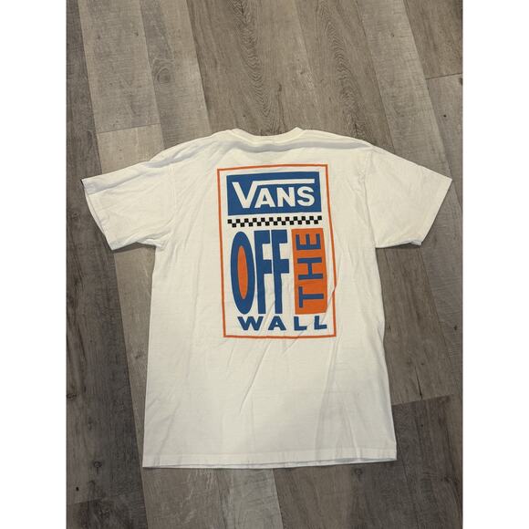 Vans Shirt Mens Medium White Blue Off The Wall Classic Fit Skate Graphic Tee - Picture 5 of 6